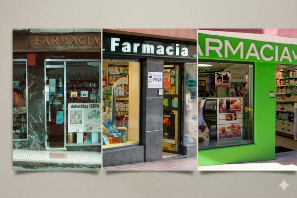 Farmacia Veiga en sus inicios en 1967 en Avilés